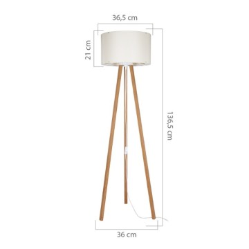 Stehleuchte mit Stativ und schwarzem Stoffschirm Piko MDL5134