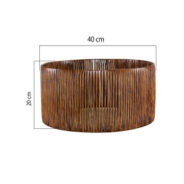 Lampenschirm aus gewebtem Papier mit Bambuseffekt Kaffee ROYA ASZ1751