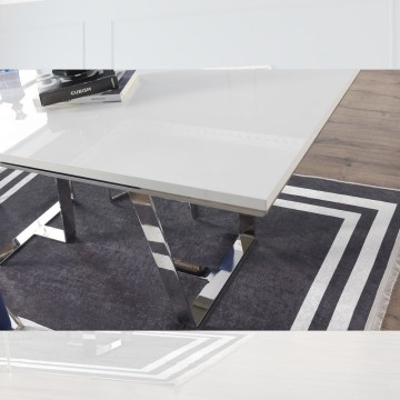 Enzio Tisch glänzend weiß lackiert 185x95x78h