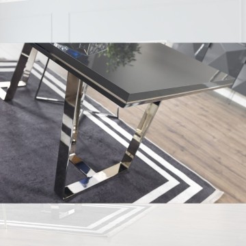 Enzio Tisch grau glänzend lackiert 185x95x78h