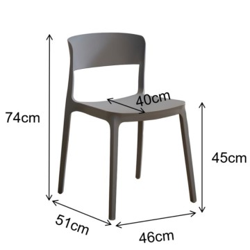 Diaspro modernes Design dunkelgrau Polypropylen Stuhl