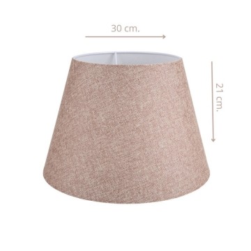 Tischlampe weißer Sockel und beiger Stoffschirm LAGUNAH272634
