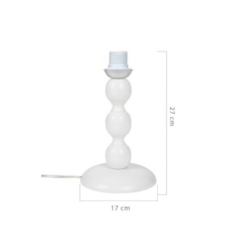 Tischlampe weißer Sockel und beiger Stoffschirm LAGUNAH272634