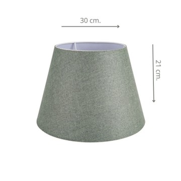 Tischlampe mit weißem Sockel und grünem Stoffschirm LAGUNAH272638