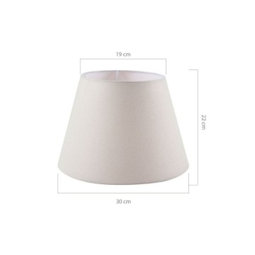 Eiche Dreibein Tischlampe und Stoff Schatten weiß PIKORO2632