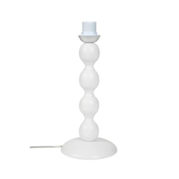 Tischlampe mit weißem Sockel und beigem Stoffschirm LAGUNAH372634