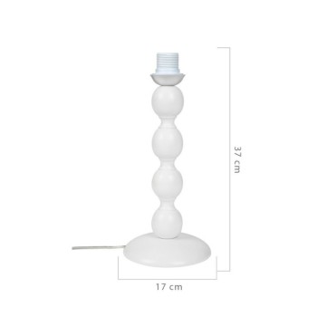 Tischlampe mit weißem Sockel und beigem Stoffschirm LAGUNAH372634