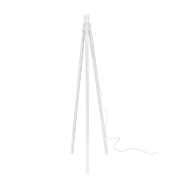 Stehlampe aus weißem Holz und rosa Stoffschirm RODIBI3012