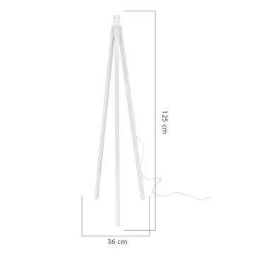 Stehlampe aus weißem Holz und rosa Stoffschirm RODIBI3012