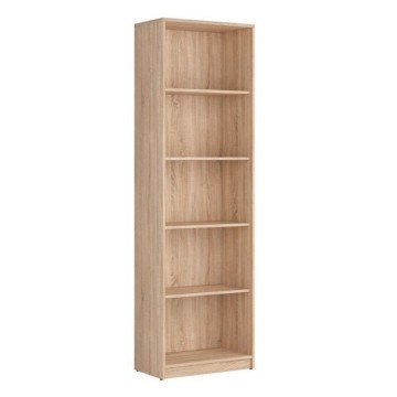 Eichenfarbenes Bücherregal 5 Fachböden Nepo 60x34x197H