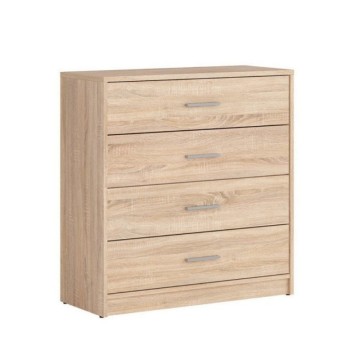 Kommode mit 4 Schubladen Eiche Farbe Nepo 90x45x93H