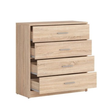 Kommode mit 4 Schubladen Eiche Farbe Nepo 90x45x93H