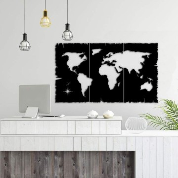 Dekorativer Rahmen Welt schwarz 125x73 cm MT1924241
