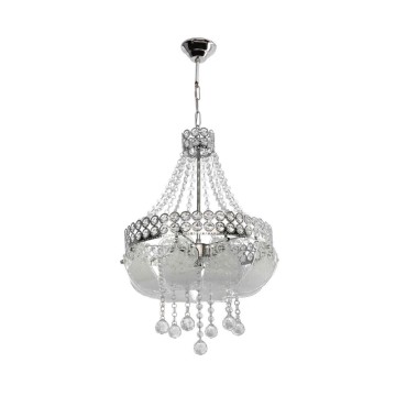 Sare MDL3550 Deckenleuchte Silber verziert Glas und Kristall Effekt Steine