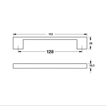 Schwarzer Abs-Griff für Isil-Schrank EKP4020 128 mm