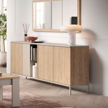Sideboard 4 Türen Doppelfarbe Kaschmir und Eiche Cadiz Brando 210x43x86H
