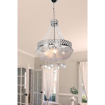 Sare MDL3550 Deckenleuchte Silber verziert Glas und Kristall Effekt Steine