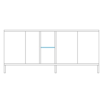 Sideboard 4 Türen Doppelfarbe Kaschmir und Eiche Cadiz Brando 210x43x86H