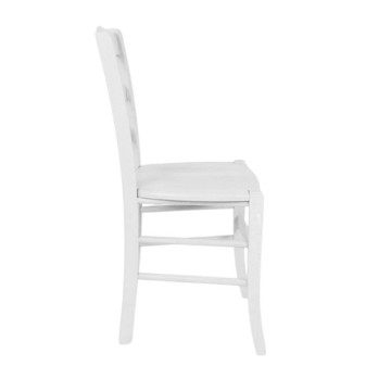 Holzstuhl Ice weiß Dekor massiv Sitz