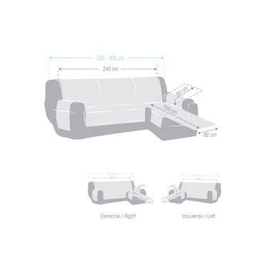 Valeria Sofa Abdeckung rechts Halbinsel beige 240