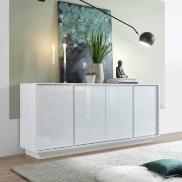 Anrichte 4 Türen weiß glänzend Ice 180x43x79H