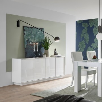 Anrichte 4 Türen weiß glänzend Ice 180x43x79H