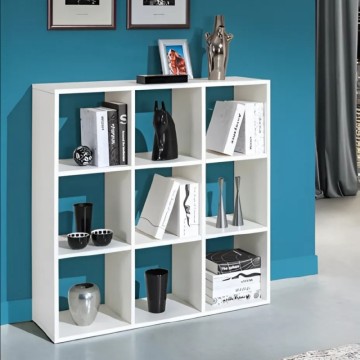 Bücherregal 9 offene Fächer weiß Lärche Hawai 103x32x106H