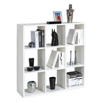 Bücherregal 9 offene Fächer weiß Lärche Hawai 103x32x106H