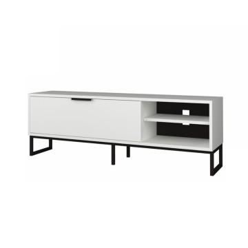 TV-Ständer Way 140x35x45h weiß mit gusseisernen Details