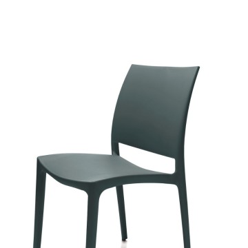 Curtis Stuhl Polypropylen Grau Metall Ergonomisches Design