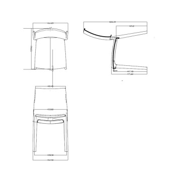 Curtis Stuhl Polypropylen Grau Metall Ergonomisches Design