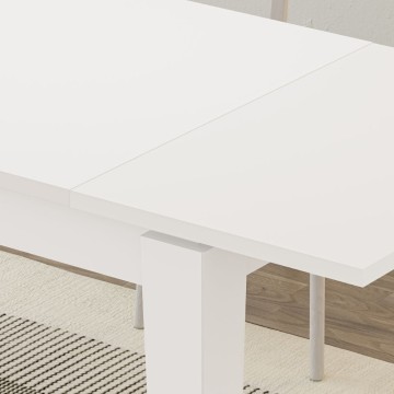 Weißer rechteckiger Tisch 140x80 ausziehbar auf 190 cm Tolmen