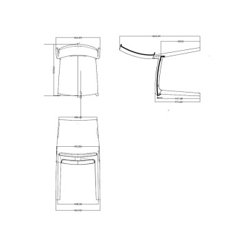 Salim Stuhl aus Polypropylen Grau Metallrücken Geometrisches Design