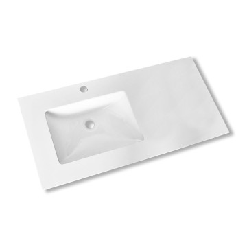 Hängeschrank 90 cm eichenfarben mit Waschbecken - Resia