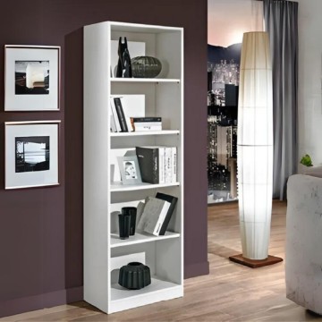 Bücherregal 5 Fächer Indiana 60x33x186H Farbe weiß Lärche