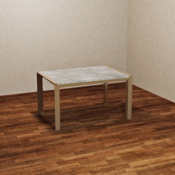 Ausziehtisch mit taubengrauem Gestell und Zementplatte 130x80 cm Golia