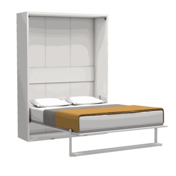 Loft ausziehbares Doppelbett weiß 152x44x208H