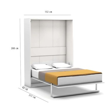 Loft ausziehbares Doppelbett weiß 152x44x208H