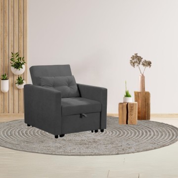 Zaffiro ausziehbarer Sessel Bett dunkelgrau
