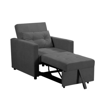 Zaffiro ausziehbarer Sessel Bett dunkelgrau