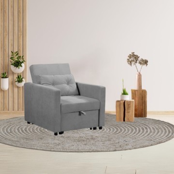 Zaffiro hellgrau ausziehbarer Sessel Bett
