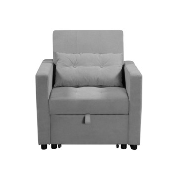 Zaffiro hellgrau ausziehbarer Sessel Bett