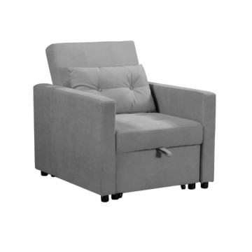Zaffiro hellgrau ausziehbarer Sessel Bett
