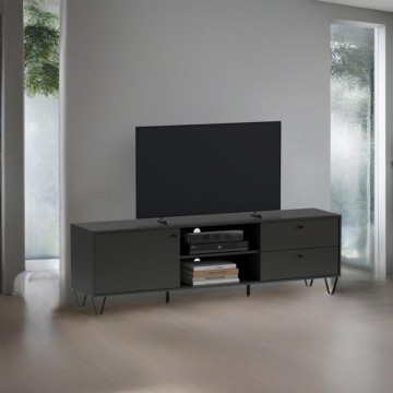 Aldo1 anthrazit TV-Ständer mit Schubladentür und offenem Fach 182x40x50,1H