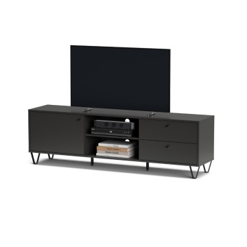 Aldo1 anthrazit TV-Ständer mit Schubladentür und offenem Fach 182x40x50,1H