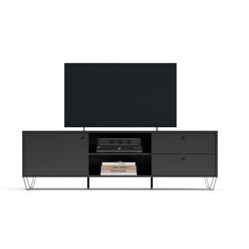 Aldo1 anthrazit TV-Ständer mit Schubladentür und offenem Fach 182x40x50,1H