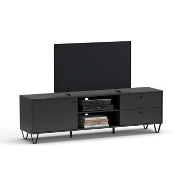 Aldo1 anthrazit TV-Ständer mit Schubladentür und offenem Fach 182x40x50,1H