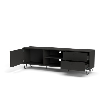 Aldo1 anthrazit TV-Ständer mit Schubladentür und offenem Fach 182x40x50,1H