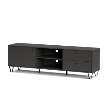 Aldo1 anthrazit TV-Ständer mit Schubladentür und offenem Fach 182x40x50,1H