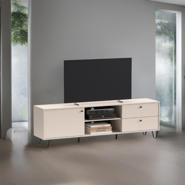 Aldo1 TV-Schrank aus Kaschmir mit Schubladentür und offenem Fach 182x40x50,1H